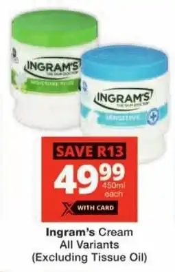 Checkers Ingram's Cream All Variants offer