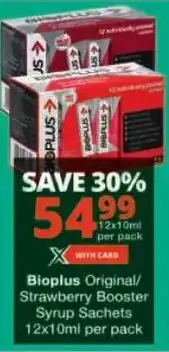 Checkers Bioplus Original/ Strawberry Booster Syrup Sachets offer