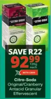 Checkers Citro-Soda Original/ Cranberry Antacid Granular Effervescent offer