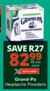 Checkers Grand-Pa Headache Powders offer