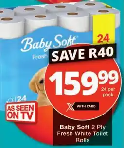 Checkers Baby Soft 2 Ply Fresh White Toilet Rolls offer