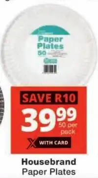 Checkers Housebrand Paper Plates offer