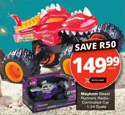 Checkers Mayhem Beast Runners Radio-Controlled Car offer