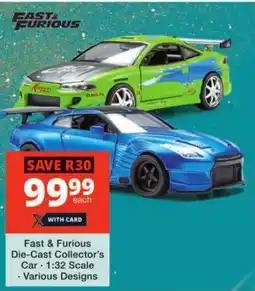 Checkers Fast & Furious Die-Cast Collector's Car offer