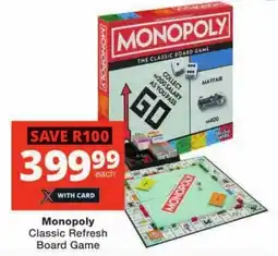 Checkers Monopoly Classic Refresh Board Game offer