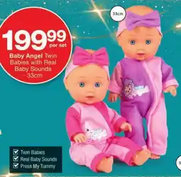 Checkers Baby Angel Twin Babies with Real Baby Sounds offer