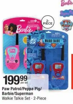 Checkers Paw Patrol/ Peppa Pig/ Barbie/ Superman Walkie Talkie Set offer