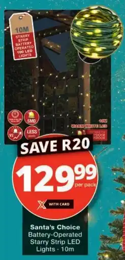 Checkers Santa's Choice Battery-Operated Starry Strip LED Lights offer