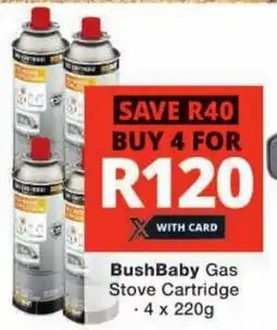 Checkers BushBaby Gas Stove Cartridge offer