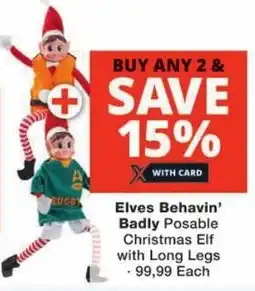 Checkers Elves Behavin' Badly Posable Christmas Elf with Long Legs offer