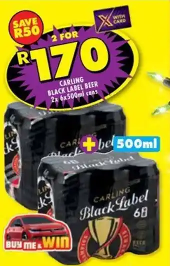 Shoprite Liquor Carling black label beer cans offer