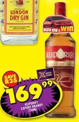 Shoprite Liquor Klipdrift export brandy offer