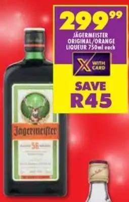 Shoprite Liquor Jägermeister original/ orange liqueur offer