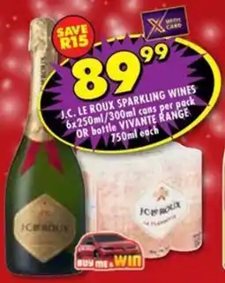 Shoprite Liquor J.c. le roux sparkling wines cans or bottle vivante range offer