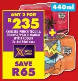 Shoprite Liquor Chillers punch tequila sunrise/ peach mango spirit cooler cans offer