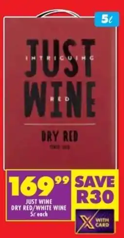 Shoprite Liquor Just wine dry red/ white wine offer