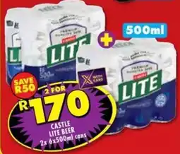 Shoprite Liquor Castle lite beer cans offer