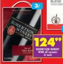Shoprite Liquor Robertson winery wine offer