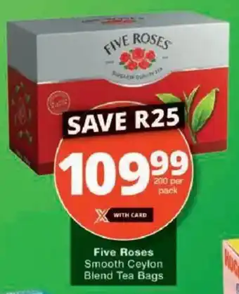 Five Roses Smooth Ceylon Blend Tea Bags