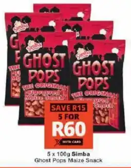 Checkers Hyper Simba Ghost Pops Maize Snack offer