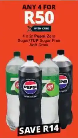 Checkers Hyper Pepsi Zero Sugar/ 7UP Sugar Free Soft Drink offer