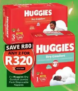 Checkers Hyper Huggies Dry Comfort Jumbo Pack Disposable Nappies offer