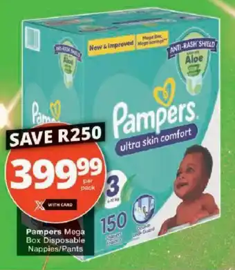 Checkers Hyper Pampers Mega Box Disposable Nappies/ Pants offer
