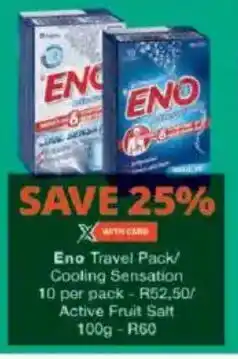 Checkers Hyper Eno Travel Pack Cooling Sensation/ Active Fruit Salt offer