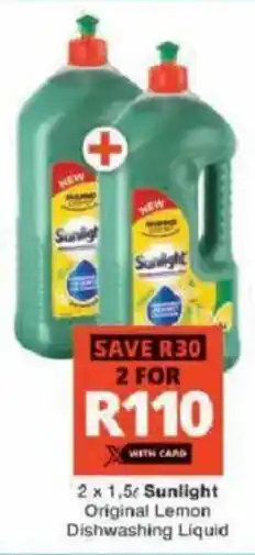 Checkers Hyper Sunlight Original Lemon Dishwashing Liquid offer