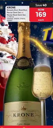 Makro KRONE Borealis Brut, Rosé Brut, Nectar Demi Sec or Nectar Rosé Demi Sec offer