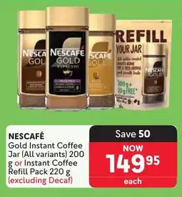 Makro Nescafé Gold Instant Coffee Jar or Instant Coffee Refill Pack offer