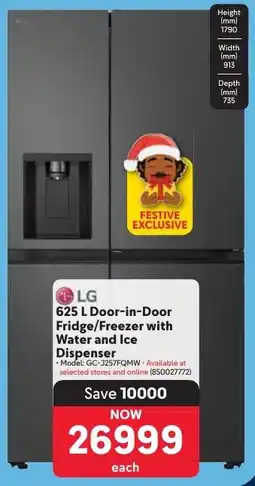Makro LG Door-in-Door Fridge/ Freezer with Water and Ice Dispenser offer