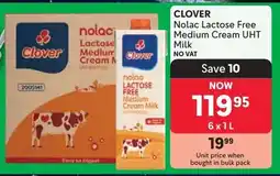 Makro CLOVER Nolac Lactose Free Medium Cream UHT Milk offer