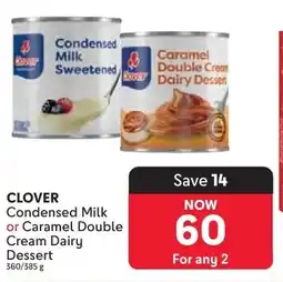 Makro Clover Condensed Milk or Caramel Double Cream Dairy Dessert offer