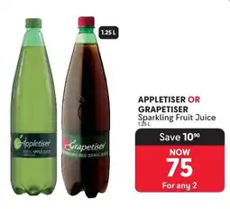 Makro Appletise or Grapetiser Sparkling Fruit Juice offer
