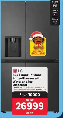 Makro LG 625 L Door-in-Door Fridge Freezer with Water and Ice Dispenser offer
