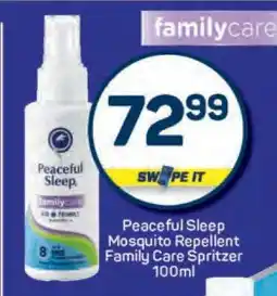 Pick n Pay Peaceful Sleep Mosquito Repellent Family Care Spritzer 100ml offer