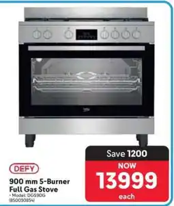 Makro DEFY 900 mm 5-Burner Full Gas Stove offer