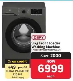 Makro Defy 9 kg Front Loader Washing Machine offer