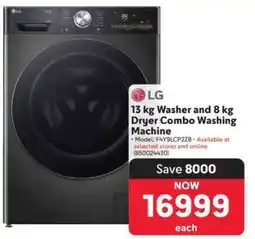Makro 13 kg Washer and 8 kg Dryer Combo Washing Machine offer