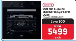Makro DEFY 600 mm Slimline Thermofan Eye-Level Oven offer