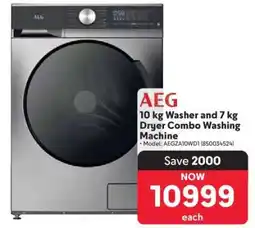 Makro AEG 10 kg Washer and 7 kg Dryer Combo Washing Machine offer