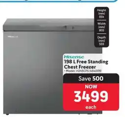 Makro Hisense 198 L Free Standing Chest Freezer offer