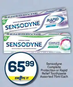 Pick n Pay Sensodyne Complete Protection or Rapid Relief Toothpaste Assorted 75ml Each offer