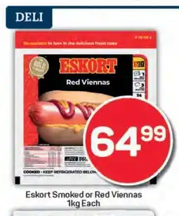 Pick n Pay Eskort Smoked or Red Viennas 1kg Each offer