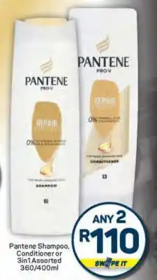 Pick n Pay Pantene Shampoo, Conditioner or 3in1 Assorted 360/400ml offer