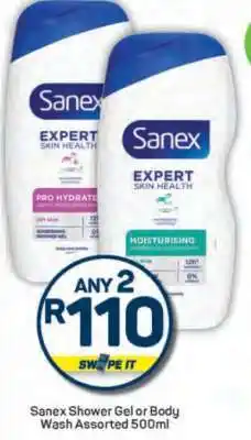 Pick n Pay Sanex Shower Gel or Body Wash Assorted 500ml offer