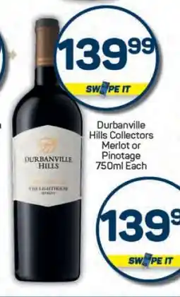 Pick n Pay Durbanville Hills Collectors Merlot or Pinotage 750ml Each offer