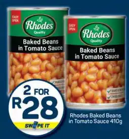 Pick n Pay Rhodes Baked Beans in Tomato Sauce 410g offer
