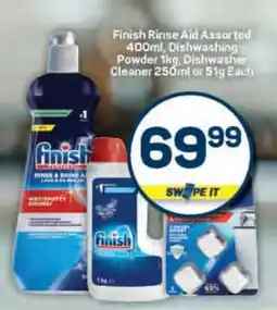 Pick n Pay Finish Rinse Aid Assorted 400ml, Dishwashing Powder 1kg, Dishwasher Cleaner 250ml or 51g Each offer